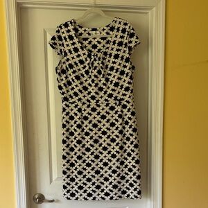 Olivia Matthews Black and White Floral Midi Dress